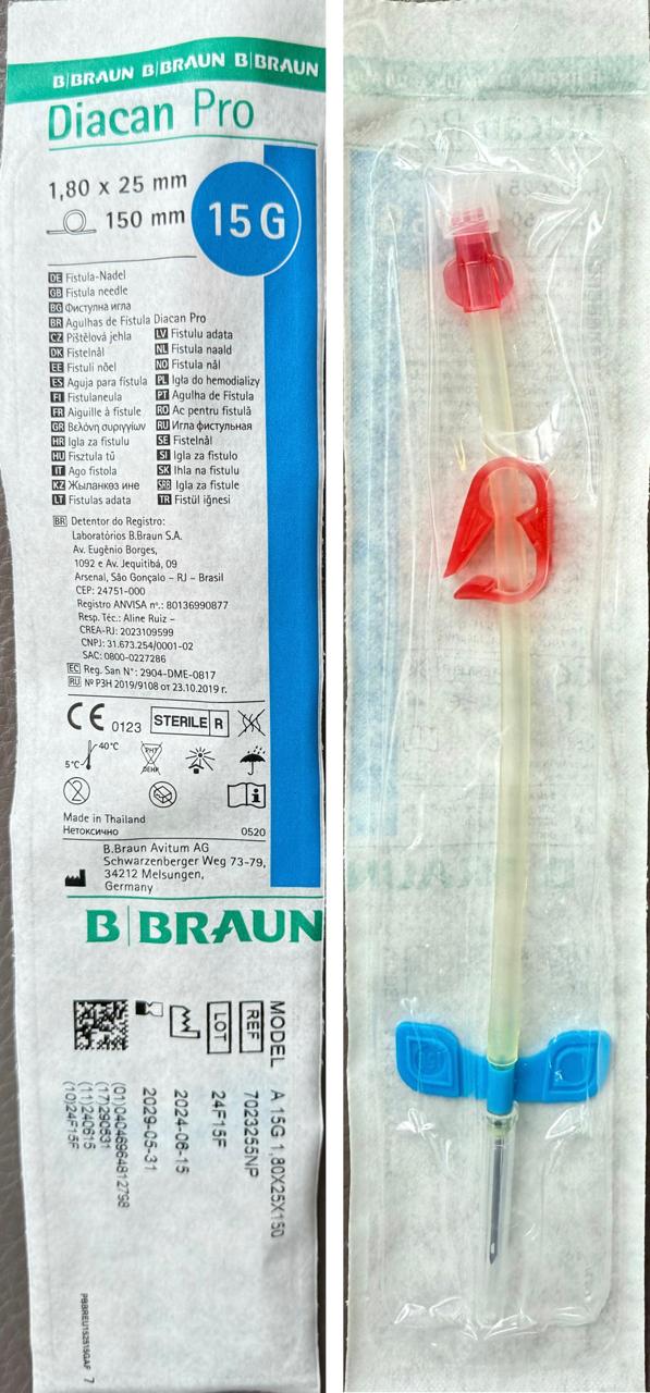 Голка фістульна артеріальна Діакан Про 15G А 1,8 mm x 25 mm x 150 mm